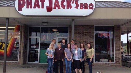Lab Group Photo at Phat Jack's BBQ