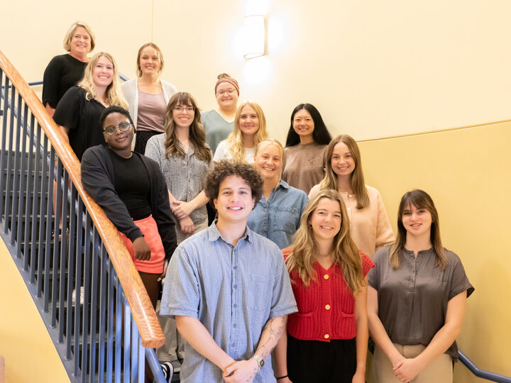 Lab photo 2024, on stairs in Teachers